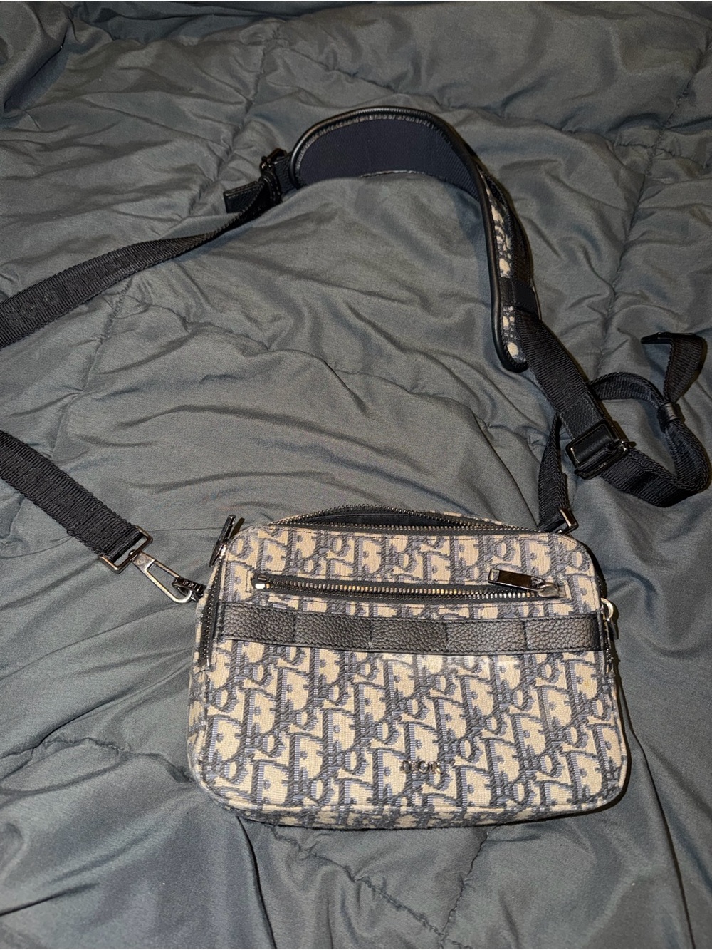 Dior Monogram Crossbody Bag in Beige and Navy